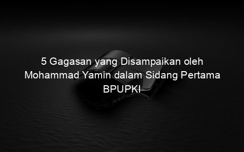 5 Gagasan yang Disampaikan oleh Mohammad Yamin dalam Sidang Pertama BPUPKI