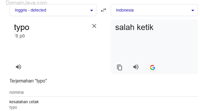 Arti dari Typo