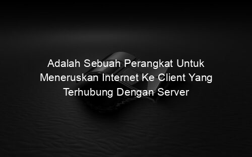 Adalah Sebuah Perangkat Untuk Meneruskan Internet Ke Client Yang Terhubung Dengan Server