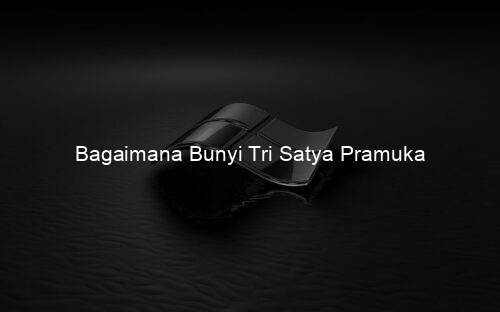Bagaimana Bunyi Tri Satya Pramuka