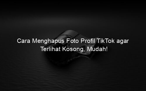 Cara Menghapus Foto Profil TikTok agar Terlihat Kosong, Mudah!