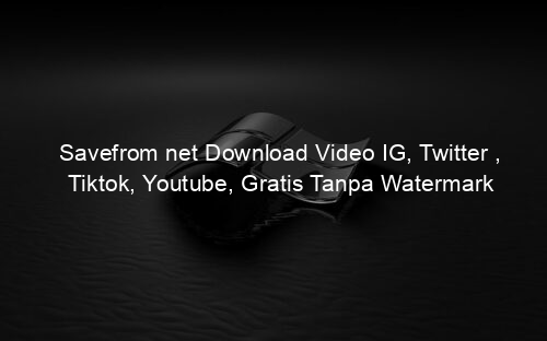 Savefrom net Download Video IG, Twitter , Tiktok, Youtube, Gratis Tanpa Watermark