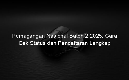 Pemagangan Nasional Batch 2 2025: Cara Cek Status dan Pendaftaran Lengkap