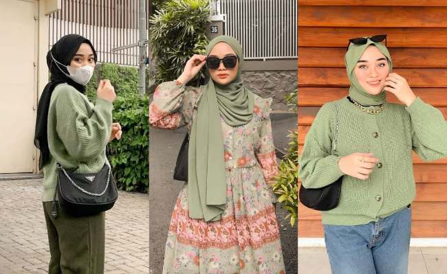 8 Padu Padan Atasan Sage Green Hijab yang Sedang Trend