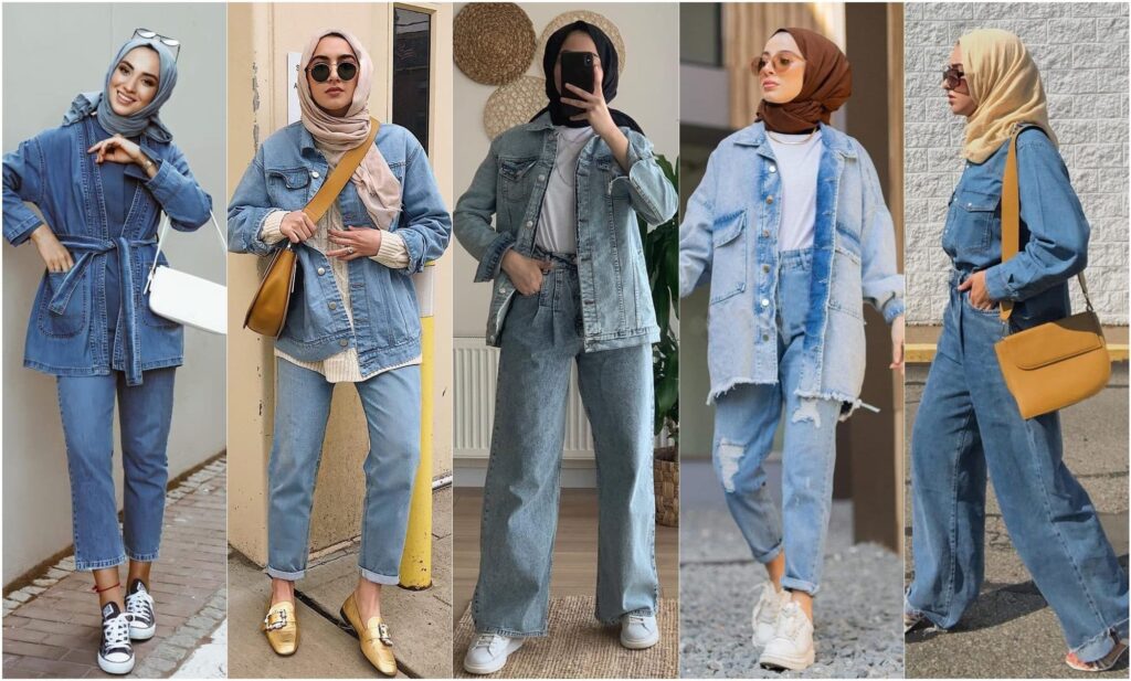 8 Rekomendasi OOTD Rok Jeans Panjang, Modis dengan Hijab