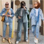8 Rekomendasi OOTD Rok Jeans Panjang, Modis dengan Hijab