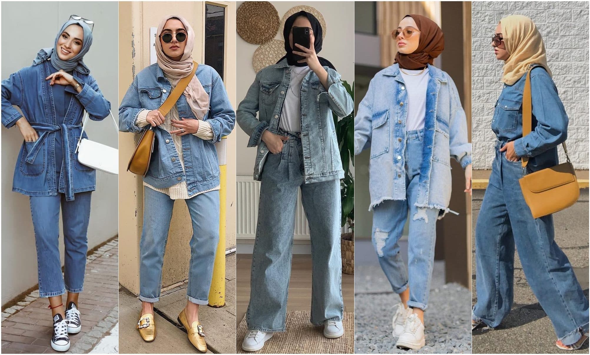 8 Rekomendasi OOTD Rok Jeans Panjang, Modis dengan Hijab