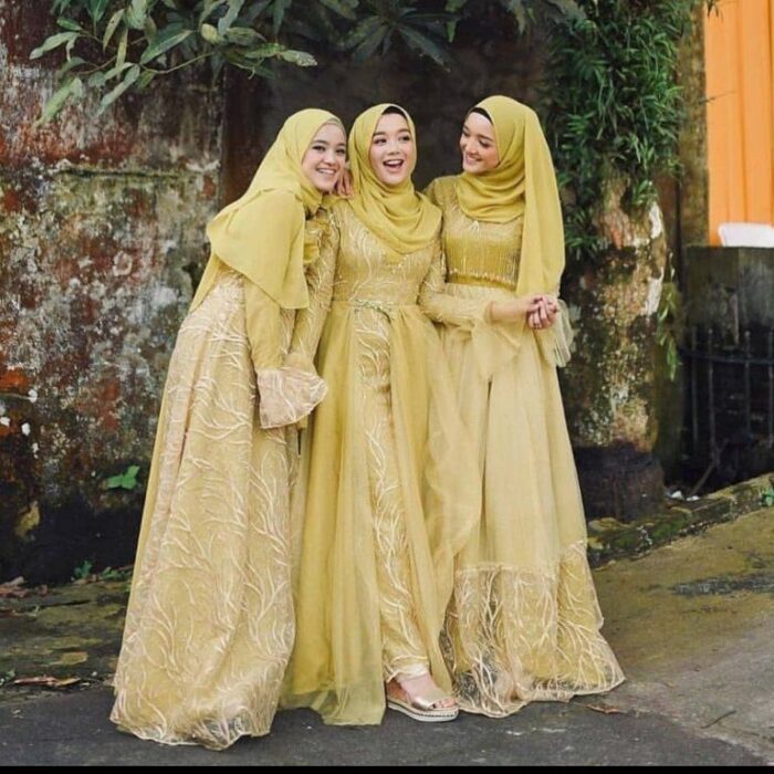 Baju Bridesmaid Kuning Lime
