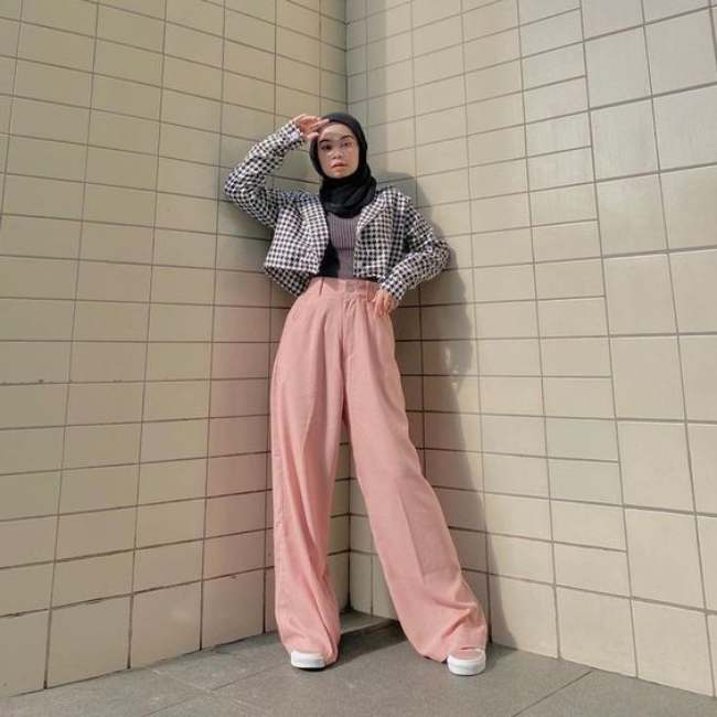 Kulot Pink dan Outer Gingham