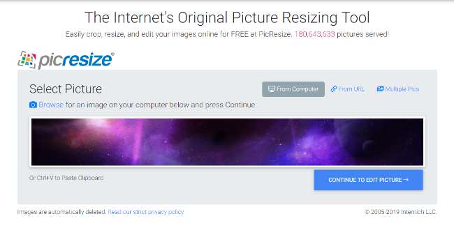 Menggunakan Situs PicResize