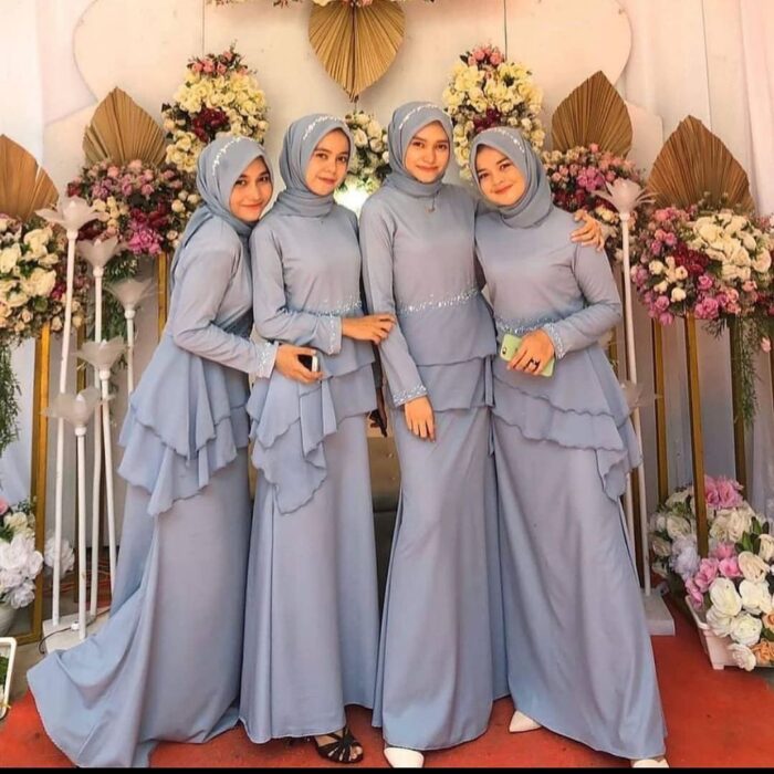 Outfit Bridesmaid Warna Soft Blue