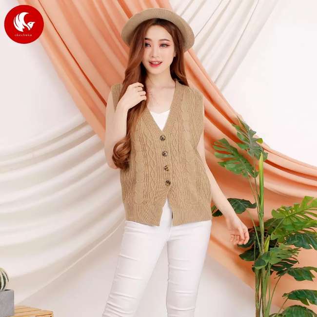 Rompi Rajut Full Button