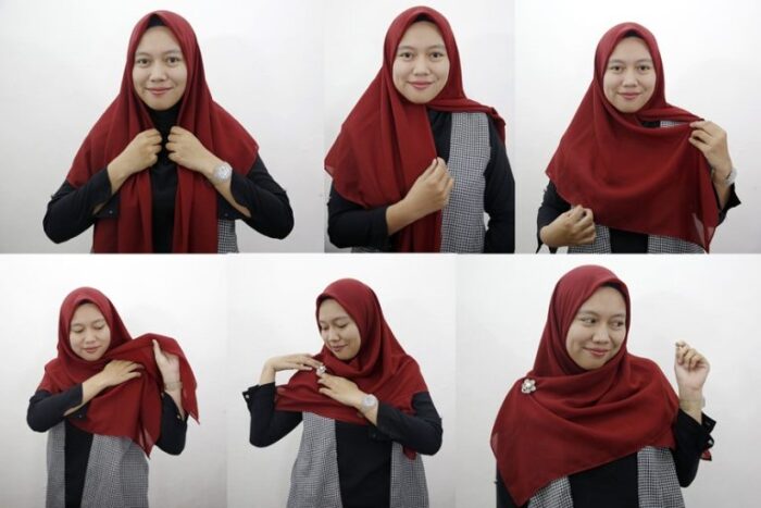 Tutorial Segi Empat Menutup Dada Anti Ribet
