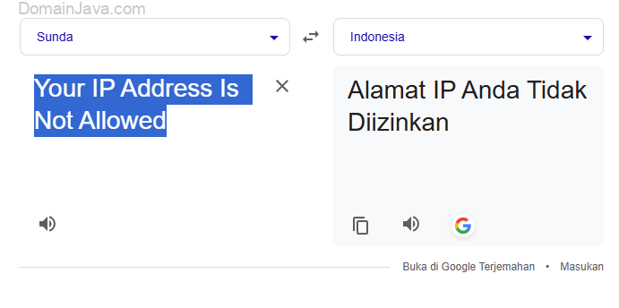 Your IP Address Is Not Allowed