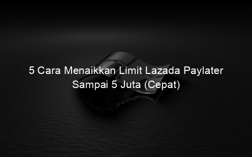 5 Cara Menaikkan Limit Lazada Paylater Sampai 5 Juta (Cepat)