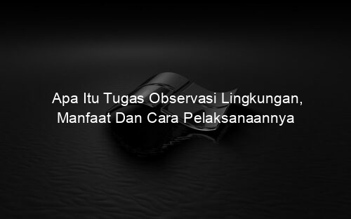 Apa Itu Tugas Observasi Lingkungan, Manfaat Dan Cara Pelaksanaannya