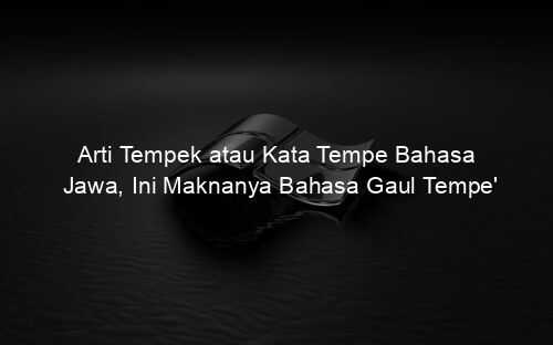 Arti Tempek atau Kata Tempe Bahasa Jawa, Ini Maknanya Bahasa Gaul Tempe'
