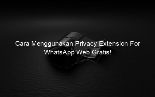 Cara Menggunakan Privacy Extension For WhatsApp Web Gratis!