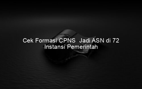 Cek Formasi CPNS Jadi ASN di 72 Instansi Pemerintah