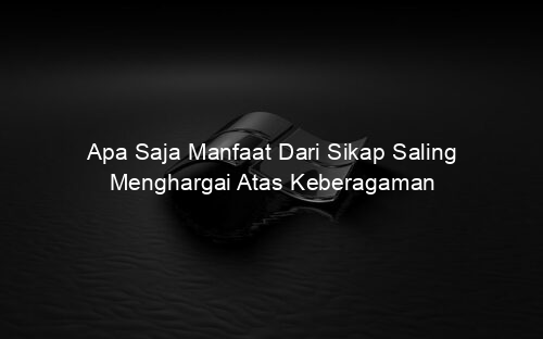 Apa Saja Manfaat Dari Sikap Saling Menghargai Atas Keberagaman