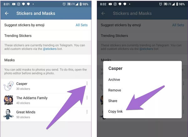 Pilih opsi “copy link” untuk memastikan link tersebut pindah ke aplikasi Whatsapp nantinya
