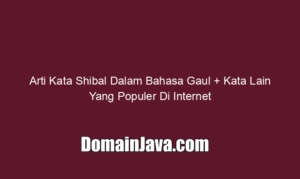 Arti Kata Shibal Dalam Bahasa Gaul + Kata Lain Yang Populer Di Internet