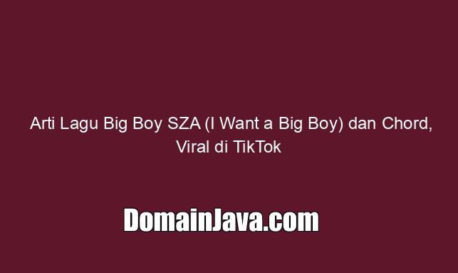 Arti Lagu Big Boy SZA (I Want a Big Boy) dan Chord, Viral di TikTok