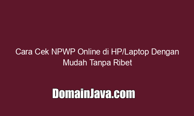 Cara Cek NPWP Online di HP/Laptop Dengan Mudah Tanpa Ribet Cara Cek NPWP Online di HP/Laptop Dengan Mudah Tanpa Ribet