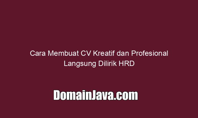 Cara Membuat CV Kreatif dan Profesional Langsung Dilirik HRD