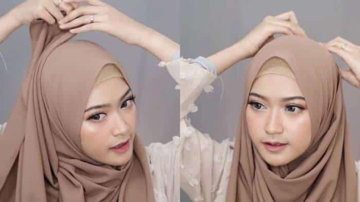 Bentuk jilbab segi empat jadi segi tiga