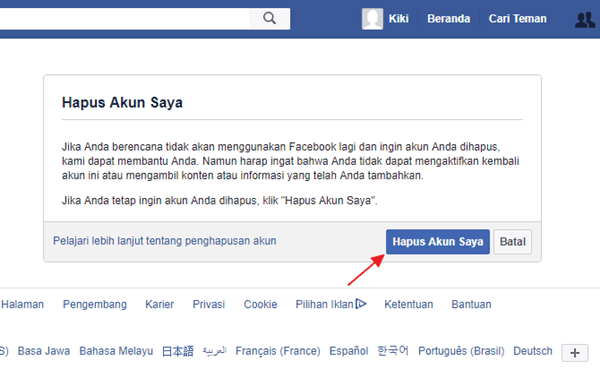 Cara Hapus Permanen Akun Facebook