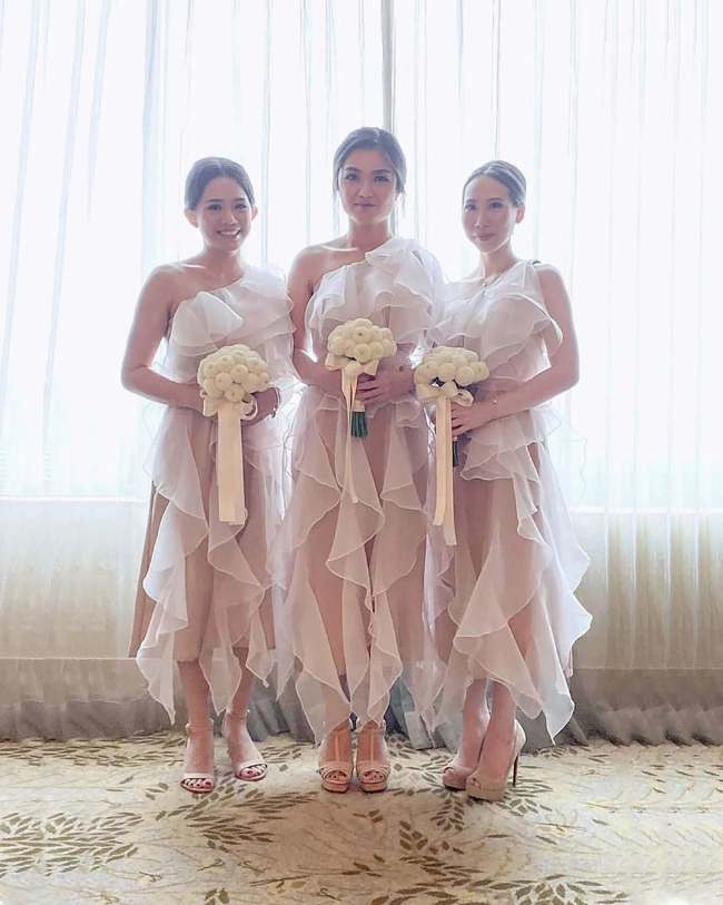 Gaun Bridesmaid Organza Ruffle