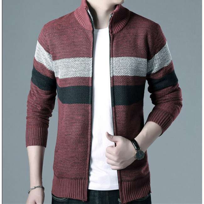 Jaket Rajut Garis-garis