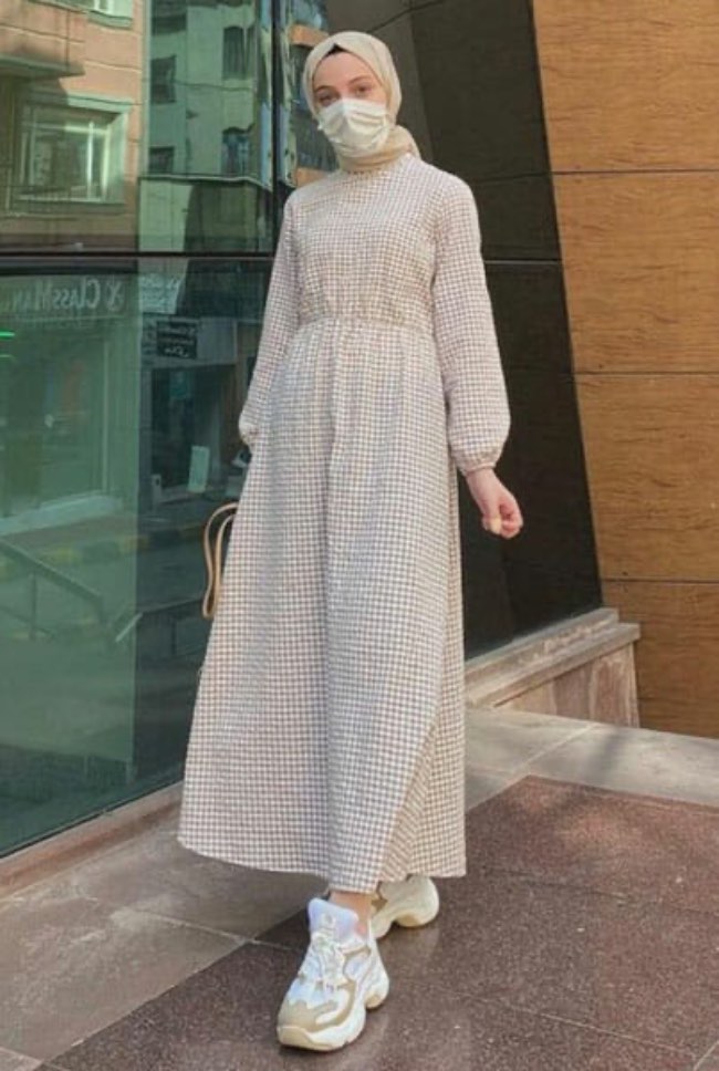 Long Dress Bermotif Gingham