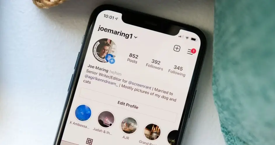Menulis Pesan di Profil Instagram