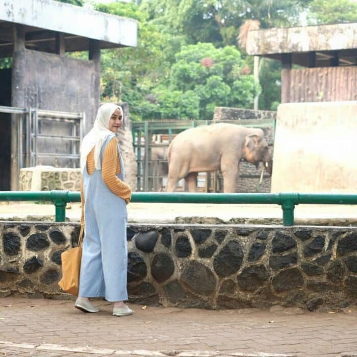 Outfit ke Kebun Binatang Overall Jeans