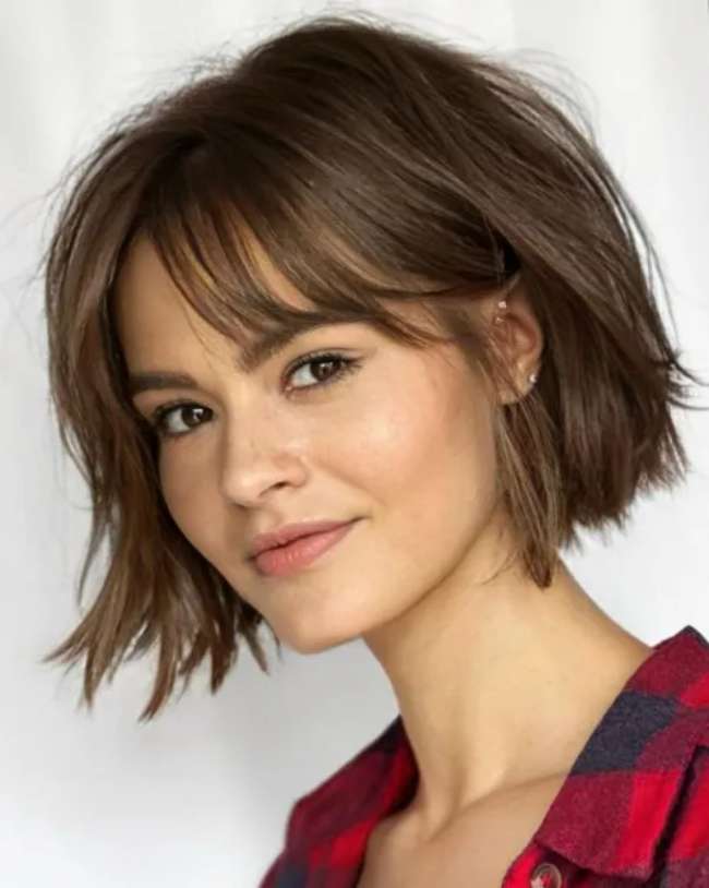 Short Wavy Bob with Bangs