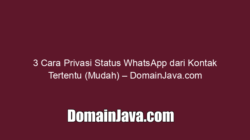 3 Cara Privasi Status WhatsApp dari Kontak Tertentu (Mudah) – DomainJava.com