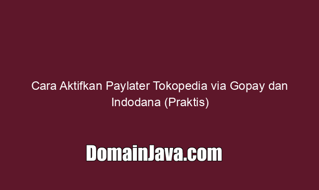 Cara Aktifkan Paylater Tokopedia via Gopay dan Indodana (Praktis)